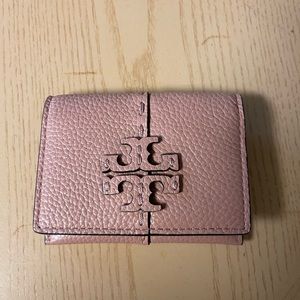 Tory Burch McGraw Leather Flap Card Case Meadowsweet OS NEW with tags